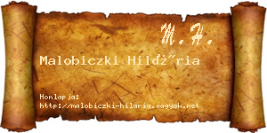 Malobiczki Hilária névjegykártya